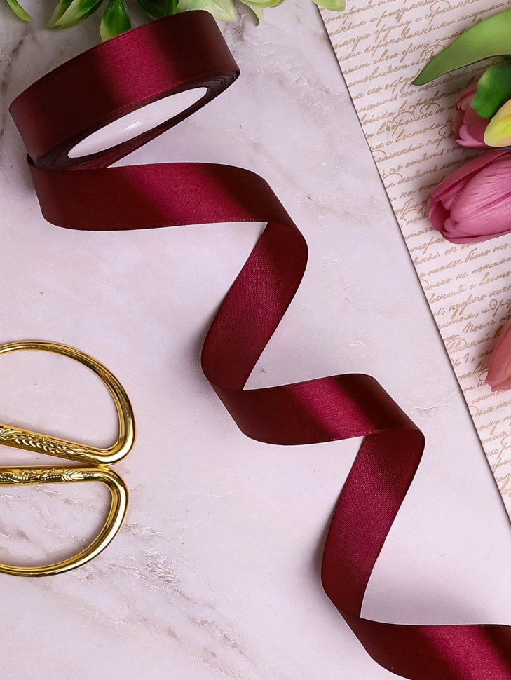 Лента атласная 20мм х 25ярд JD вишневый Лента атласная 20мм х 25ярд JD вишневый