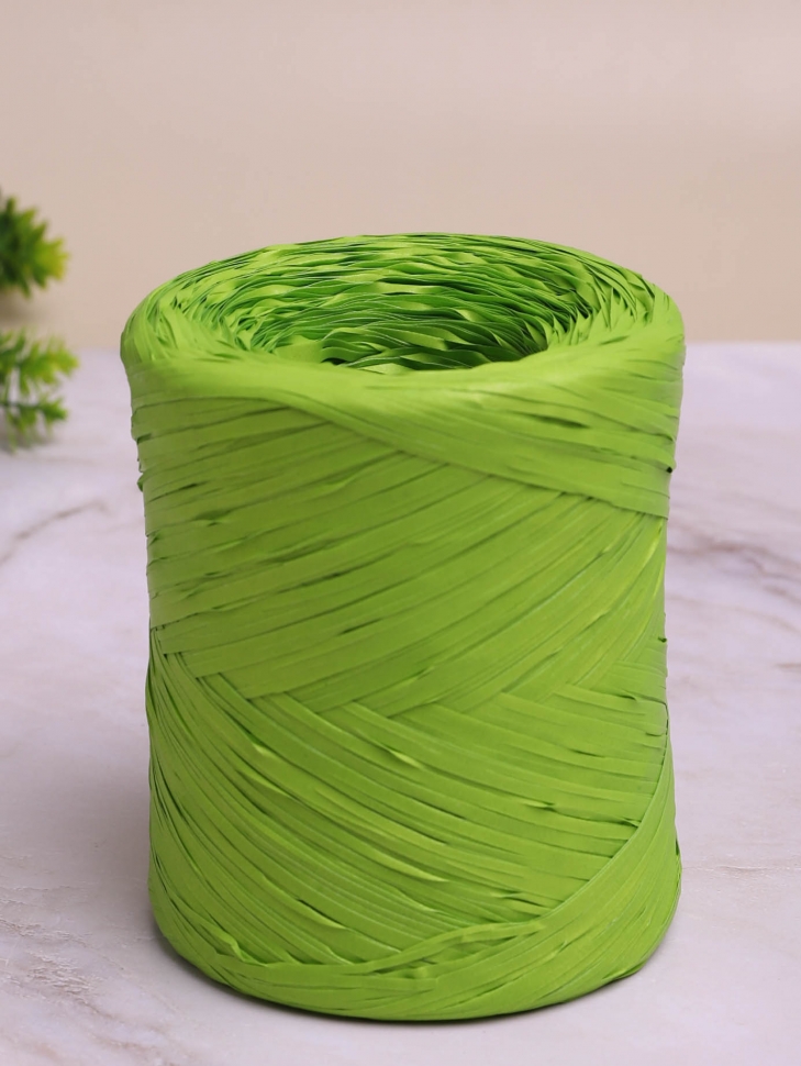 Рафия синтетическая, 200м PL 33 салатовая Рафия синтетическая, 200м PL 33 салатовая