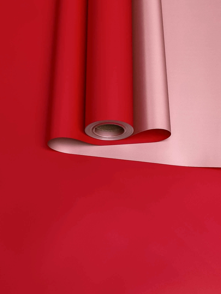 Пленка матовая 60мкм 58см х 10м 2-х сторонняя Розовое золото, красный Пленка матовая 60мкм 58см х 10м 2-х сторонняя Розовое золото, красный