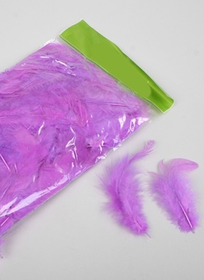 Перья цветные  9см, П сиреневый