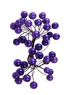 Ягоды на проволоке 14см 40шт фиолетовые