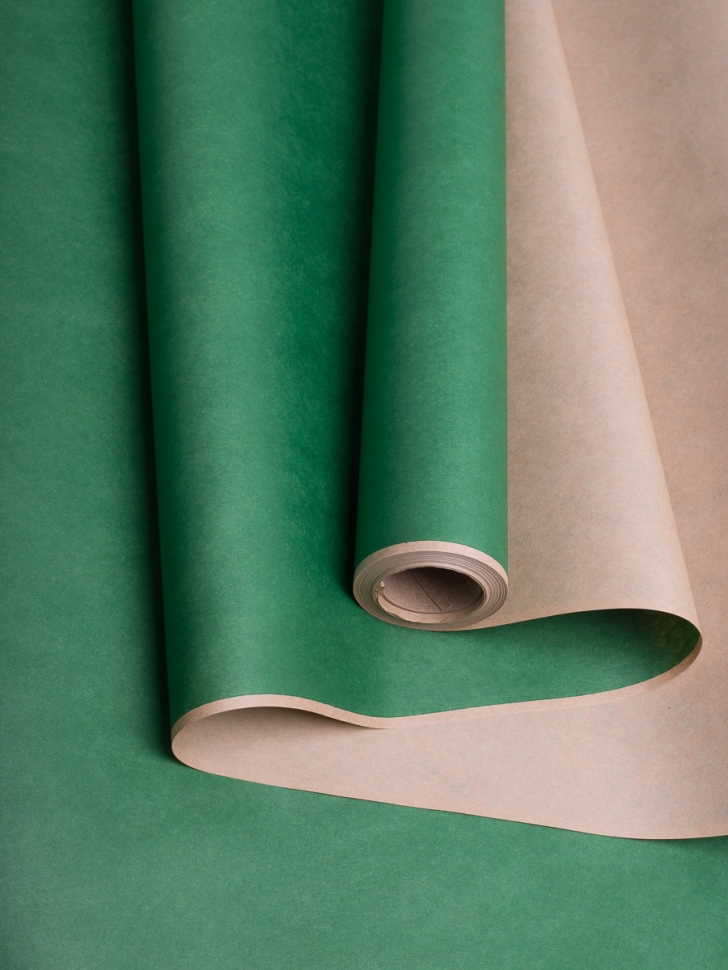 Бумага крафт 70г/м2, 70см x 10м, Тонировка, зеленый Бумага крафт 70г/м2, 70см x 10м, Тонировка, зеленый