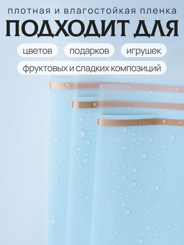 Пленка матовая 58смх58см 10 листов 50мкм кант 50 небесный Пленка матовая 58смх58см 10 листов 50мкм кант 50 небесный