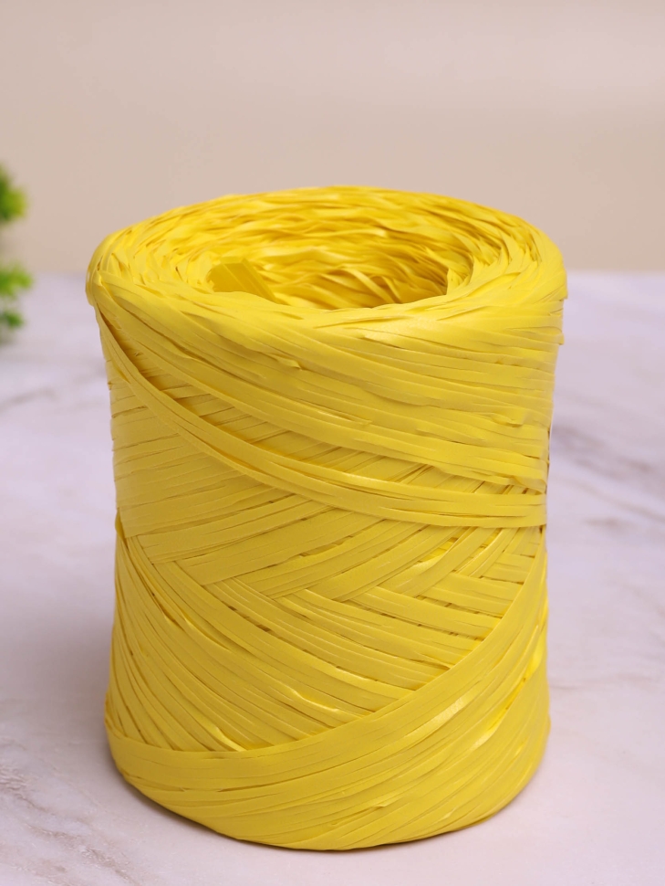 Рафия синтетическая, 200м PL 07 лимонная Рафия синтетическая, 200м PL 07 лимонная