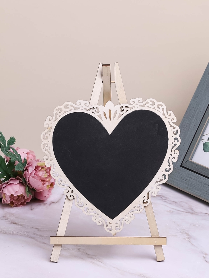 Грифельная табличка на подставке 20x20см Мольберт сердце Грифельная табличка на подставке 20x20см Мольберт сердце