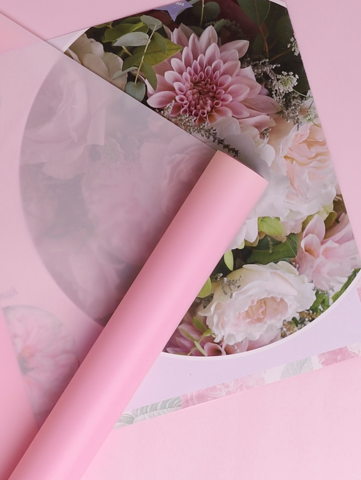 Пленка матовая 40мкм 58см х 10м Воздух розовый светлый