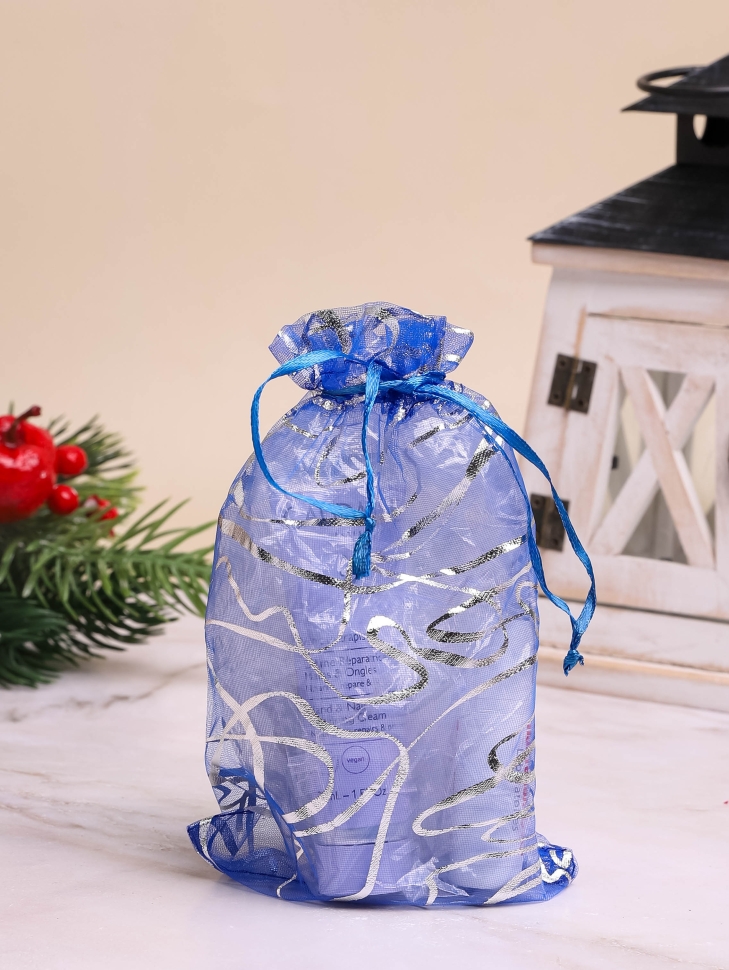 Мешок подарочный органза 12x17см Серпантин синий Мешок подарочный органза 12x17см Серпантин синий