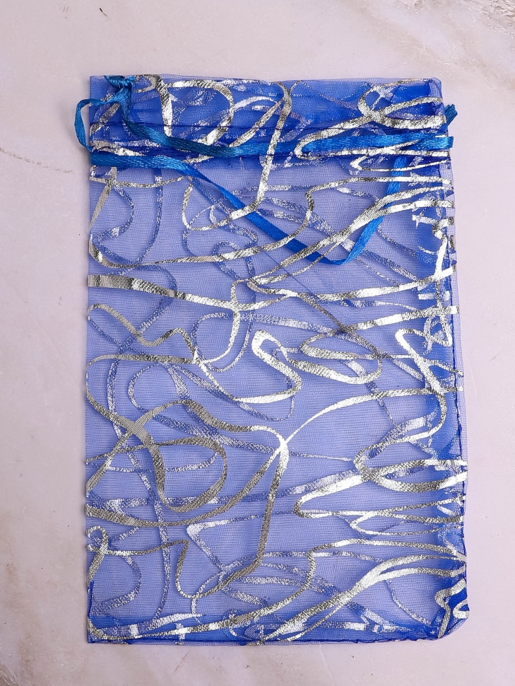 Мешок подарочный органза 12x17см Серпантин синий Мешок подарочный органза 12x17см Серпантин синий