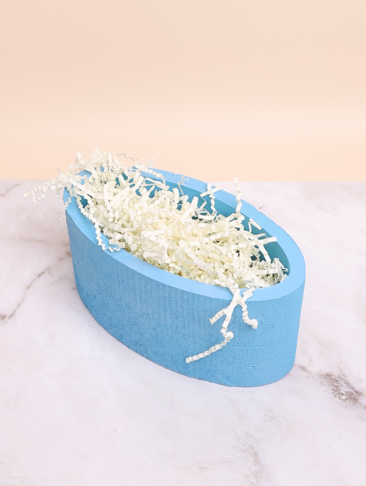 Пенобокс для цветов 16х15х10см Овальный перламутр голубой Пенобокс для цветов 16х15х10см Овальный перламутр голубой