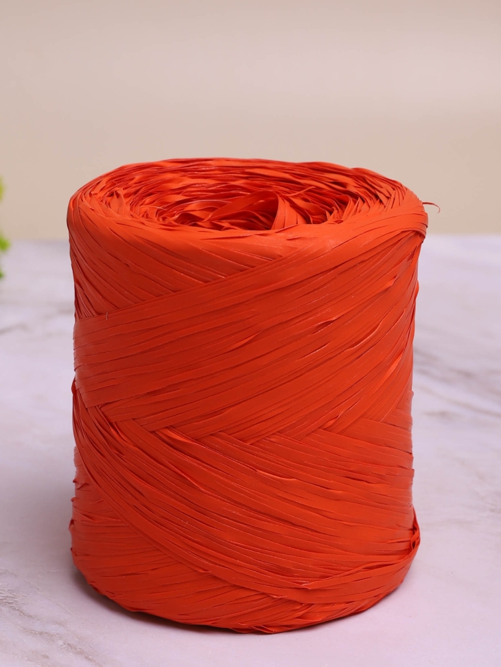 Рафия синтетическая, 200м PL 10 оранжевая