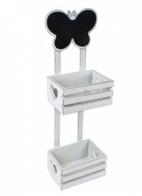 Ящик деревянный двухъярусный с табличкой 8х18х12/57см бабочка