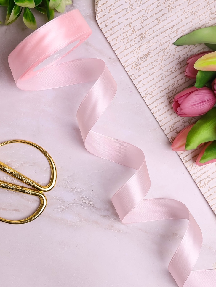 Лента атласная 25мм х 25 ярд  JD персиковый пастельный