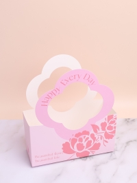 Плайм пакет для цветов прямоугольник H25х22х8см четырехлистник розовый