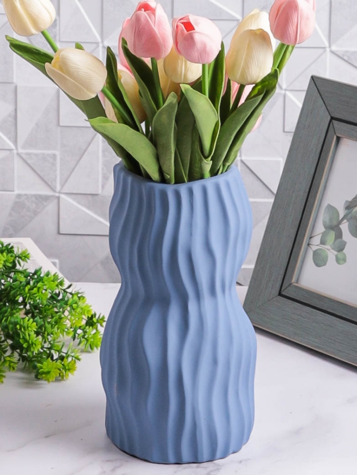 Ваза керамика 24х13см KQ650M голубой