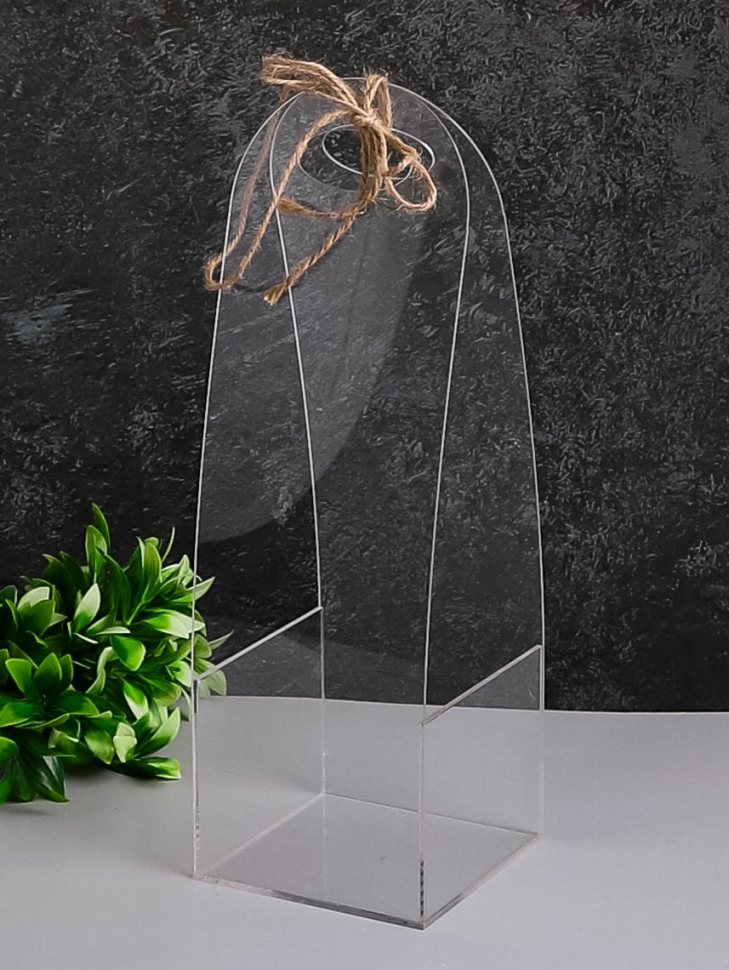 Коробка акриловая Сумка 12х12х38см прозрачная Коробка акриловая Сумка 12х12х38см прозрачная