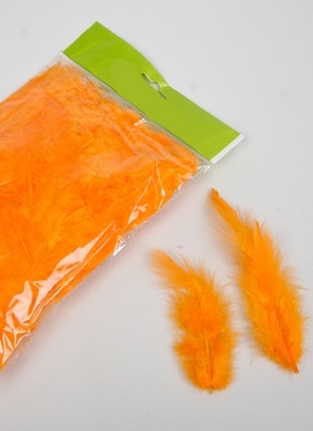 Перья цветные 9см, П оранжевый Перья цветные 9см, П оранжевый