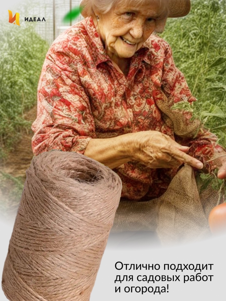 Шпагат натуральный джутовый 1250 текс 2-х ниточн. 1.5мм х 100м Шпагат натуральный джутовый 1250 текс 2-х ниточн. 1.5мм х 100м