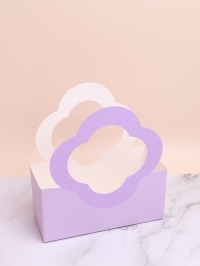 Плайм пакет для цветов прямоугольник H25х22х8см четырехлистник сиреневый светлый