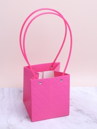 Сумочка для цветов 13х15х12,5см 3D М12 фуксия