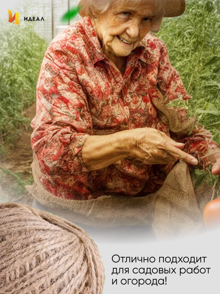 Шпагат натуральный джутовый 1120 текс 2-х ниточн. 1.2мм х 50м Шпагат натуральный джутовый 1120 текс 2-х ниточн. 1.2мм х 50м