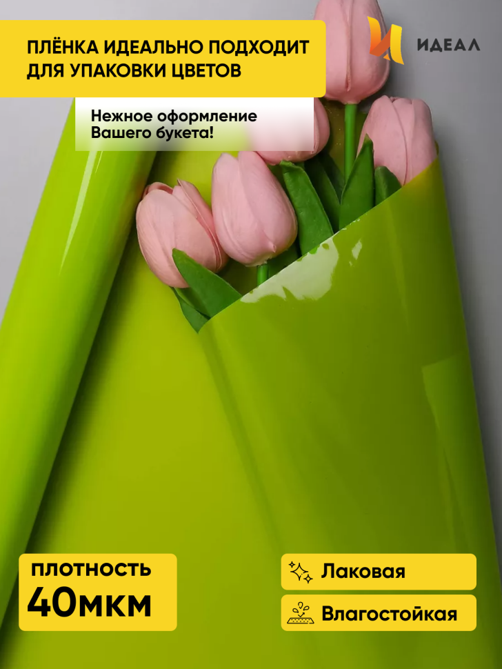 Пленка матовый Лак двухсторонняя 70см х 10м салатовый Пленка матовый Лак двухсторонняя 70см х 10м салатовый