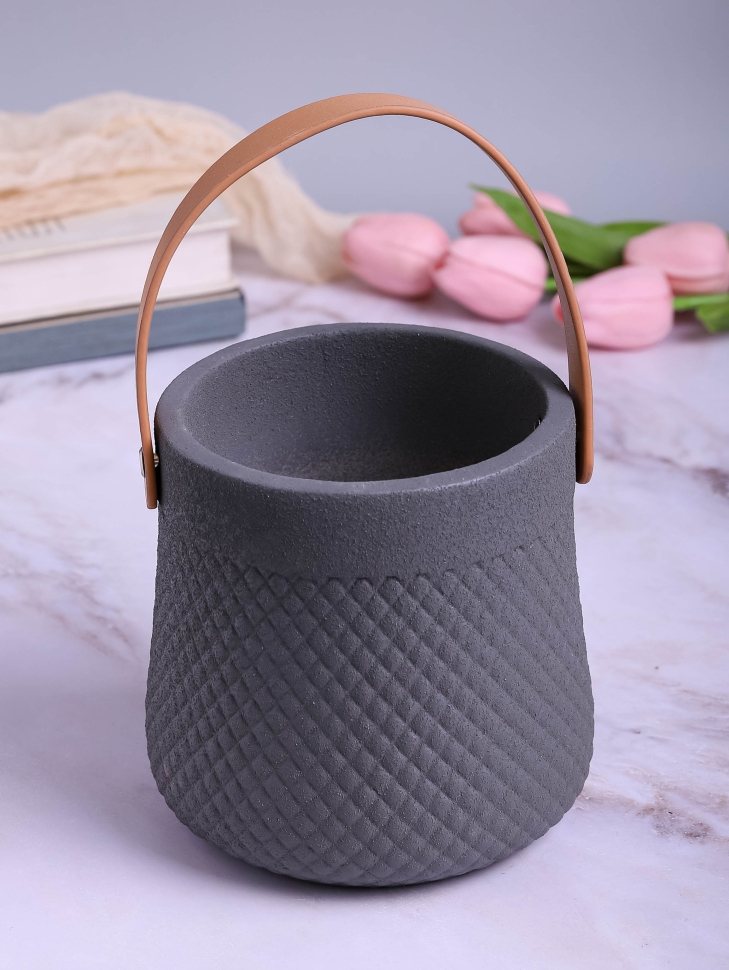 Кашпо керамика 14х14х14см ZY2141-14 серый Кашпо керамика 14х14х14см ZY2141-14 серый