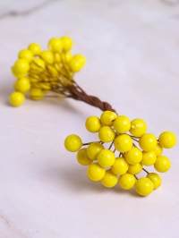 Ягоды на проволоке d1,5х7см 50шт желтый