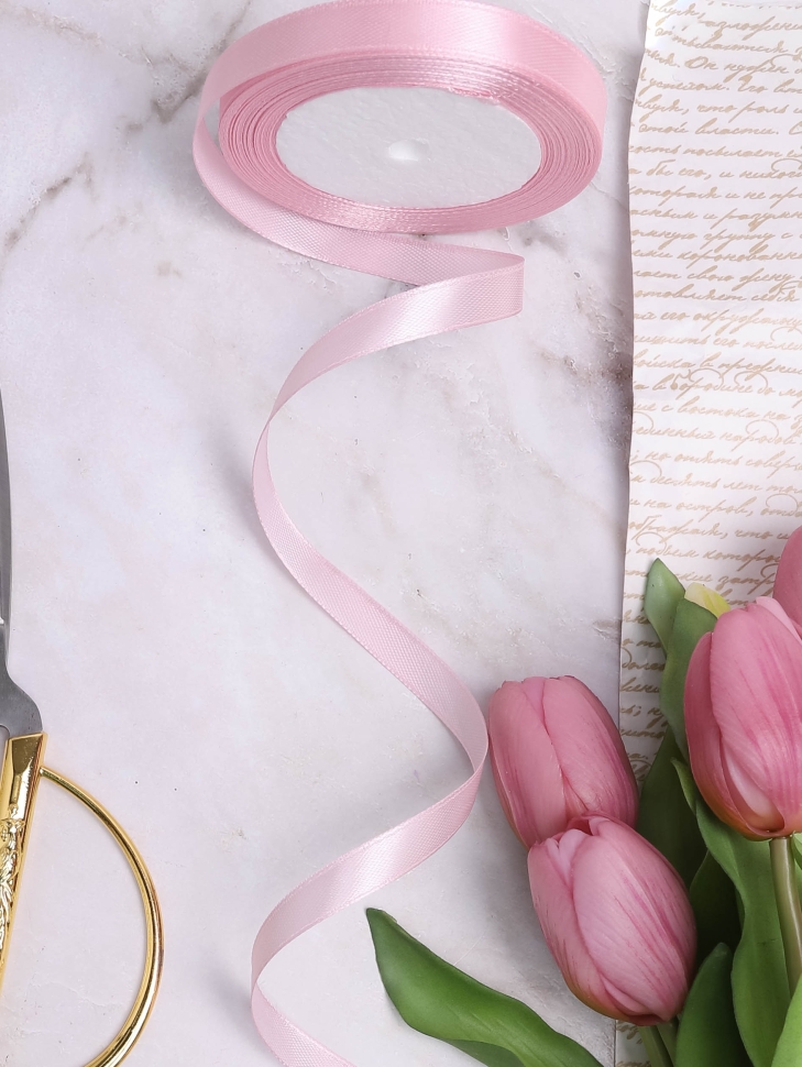 Лента атласная 10мм х 25ярд JD розовый Лента атласная 10мм х 25ярд JD розовый