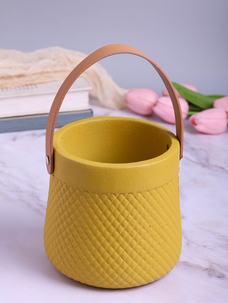 Кашпо керамика 14х14х14см ZY2141-14 желтый