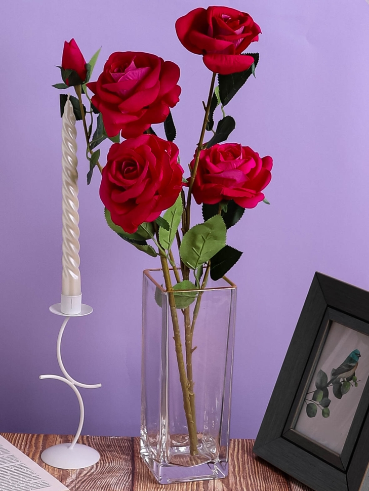 Ваза стекло Квадратная H24х9,5см К золотой край Ваза стекло Квадратная H24х9,5см К золотой край