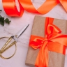 Лента атласная 38мм х 25ярд оранжевый
