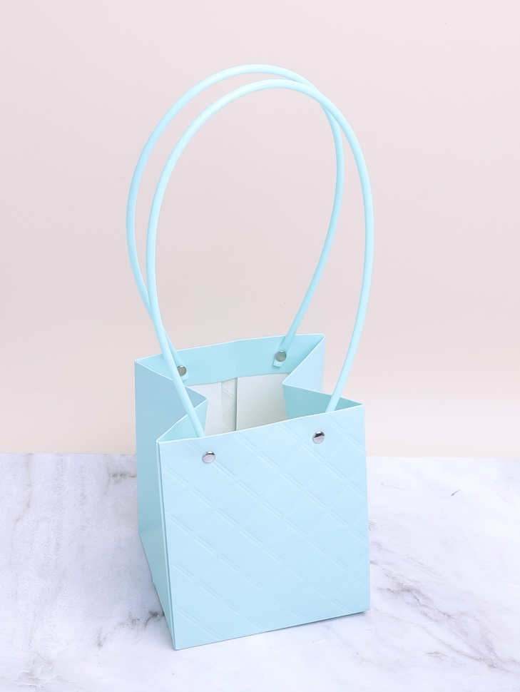 Сумочка для цветов 13х15х12,5см 3D М12 тиффани Сумочка для цветов 13х15х12,5см 3D М12 тиффани