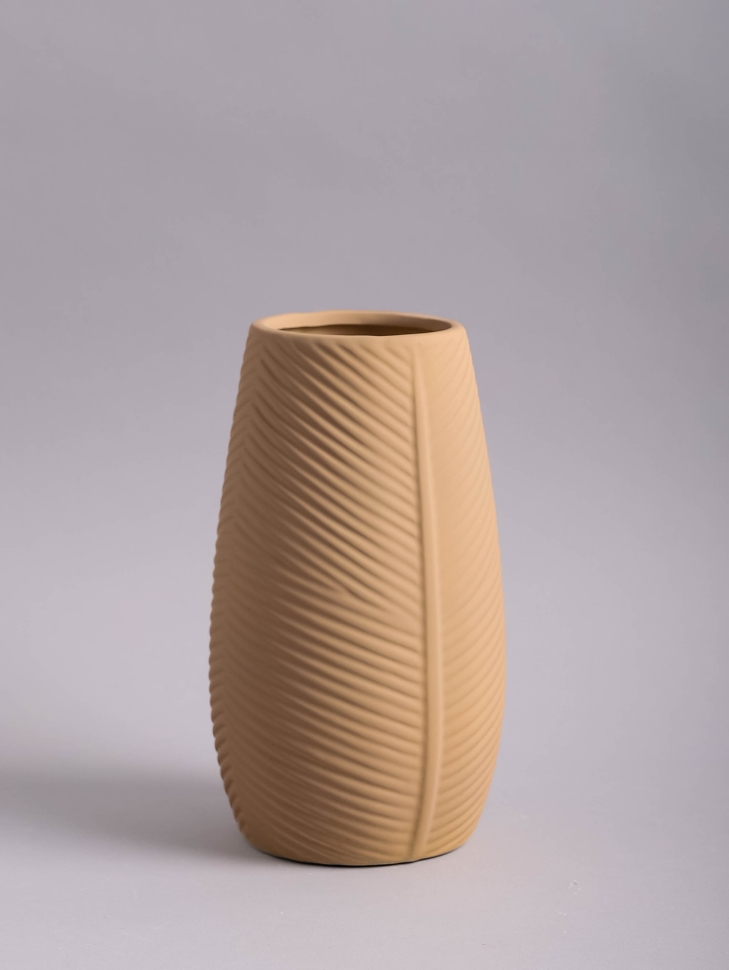 Ваза керамика 20,5х8,5х11,7см KQ337M бежевый Ваза керамика 20,5х8,5х11,7см KQ337M бежевый