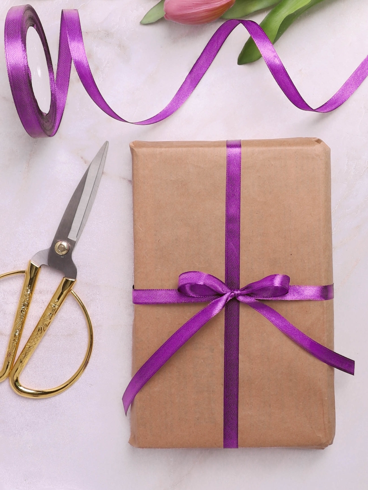 Лента атласная 10мм х 25ярд JD фиолетовый Лента атласная 10мм х 25ярд JD фиолетовый