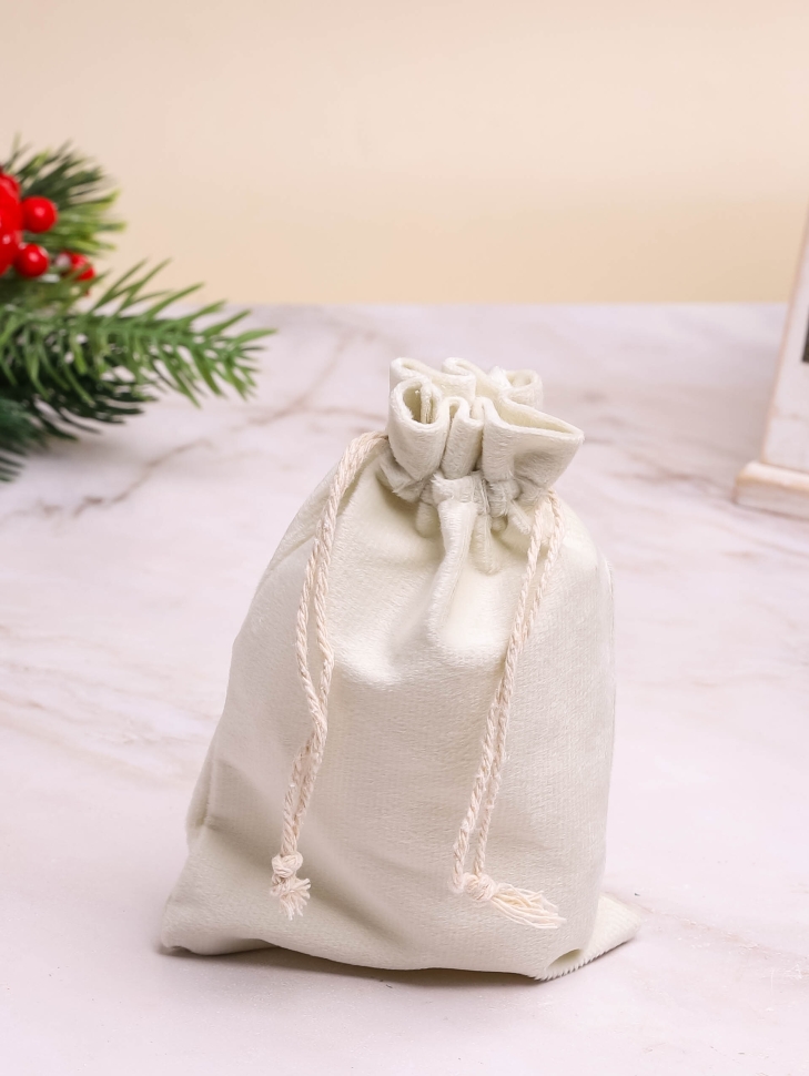 Мешок подарочный велюр 12x17см белый Мешок подарочный велюр 12x17см белый