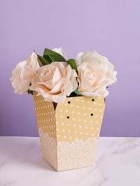 Плайм пакет H150 D120/90 Горошки белые на кремовом