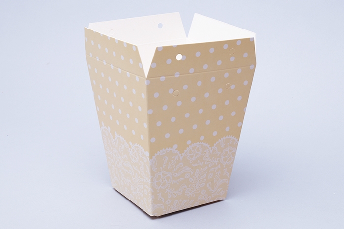 Плайм пакет H150 D120/90 Горошки белые на кремовом Плайм пакет H150 D120/90 Горошки белые на кремовом