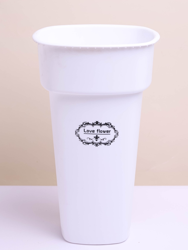 Ваза гладкая H34,5хD20/12см пластиковая 2002A белый