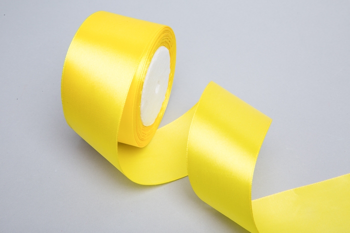 Лента атласная 50мм х 25ярд JD лимонный Лента атласная 50мм х 25ярд JD лимонный