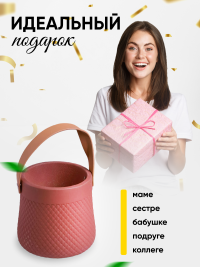 Кашпо керамика 14х14х14см ZY2141-14 коричневый