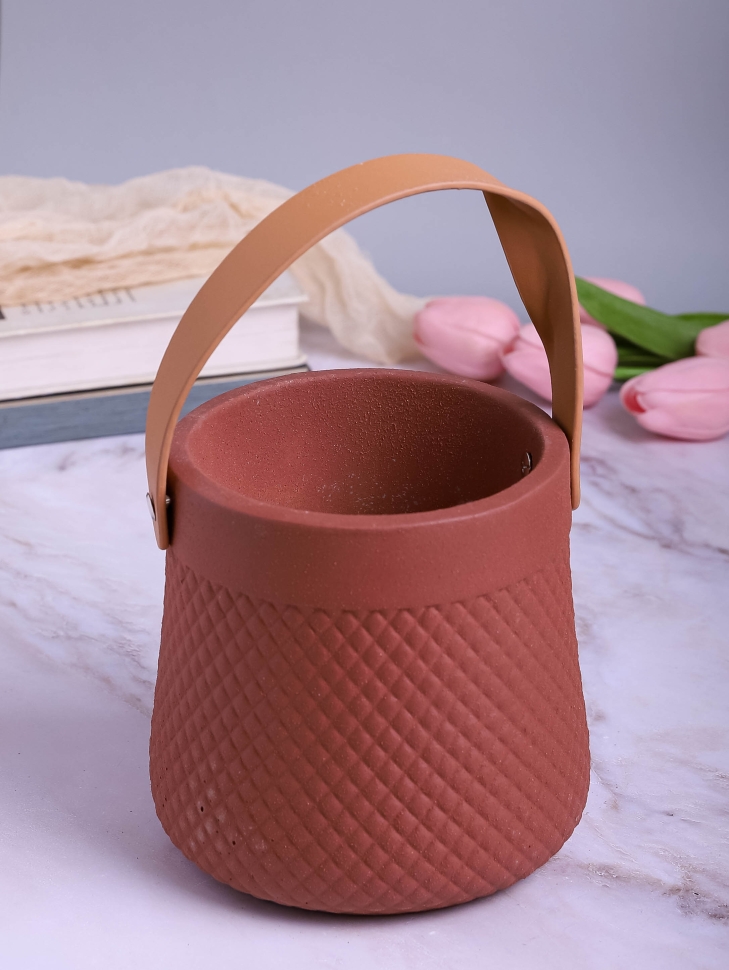 Кашпо керамика 14х14х14см ZY2141-14 коричневый Кашпо керамика 14х14х14см ZY2141-14 коричневый