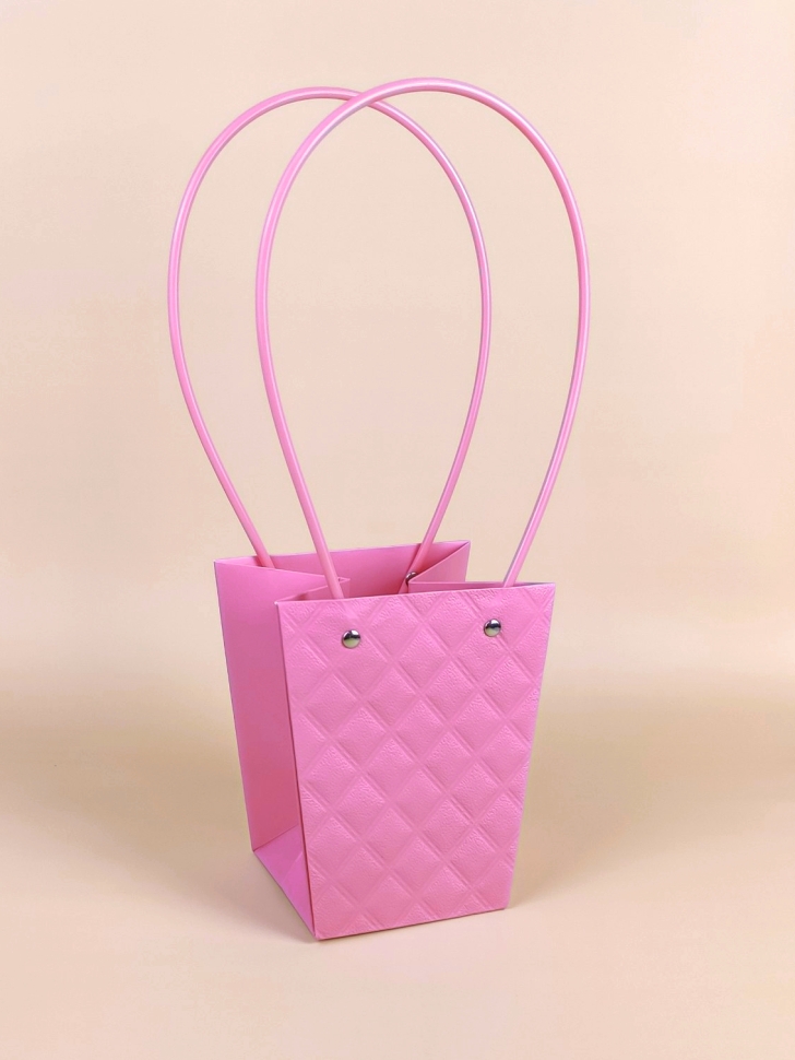 Сумочка для цветов 13х 9,5х15,5см К 3D розовый яркий Сумочка для цветов 13х 9,5х15,5см К 3D розовый яркий