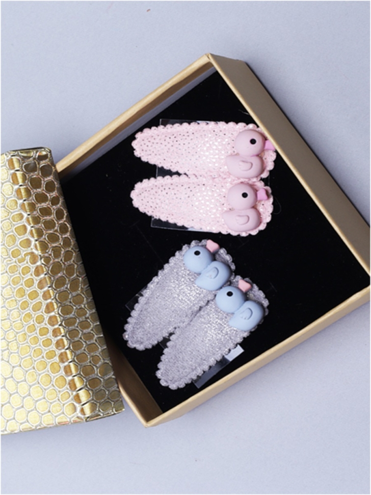 Клик-клак набор из 4 шт 4,5х1,5 с блеском, Утенок розовый/голубой Клик-клак набор из 4 шт 4,5х1,5 с блеском, Утенок розовый/голубой