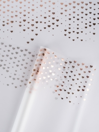 Пленка цветная 50 мкм 58см х 10м сердечки розовый