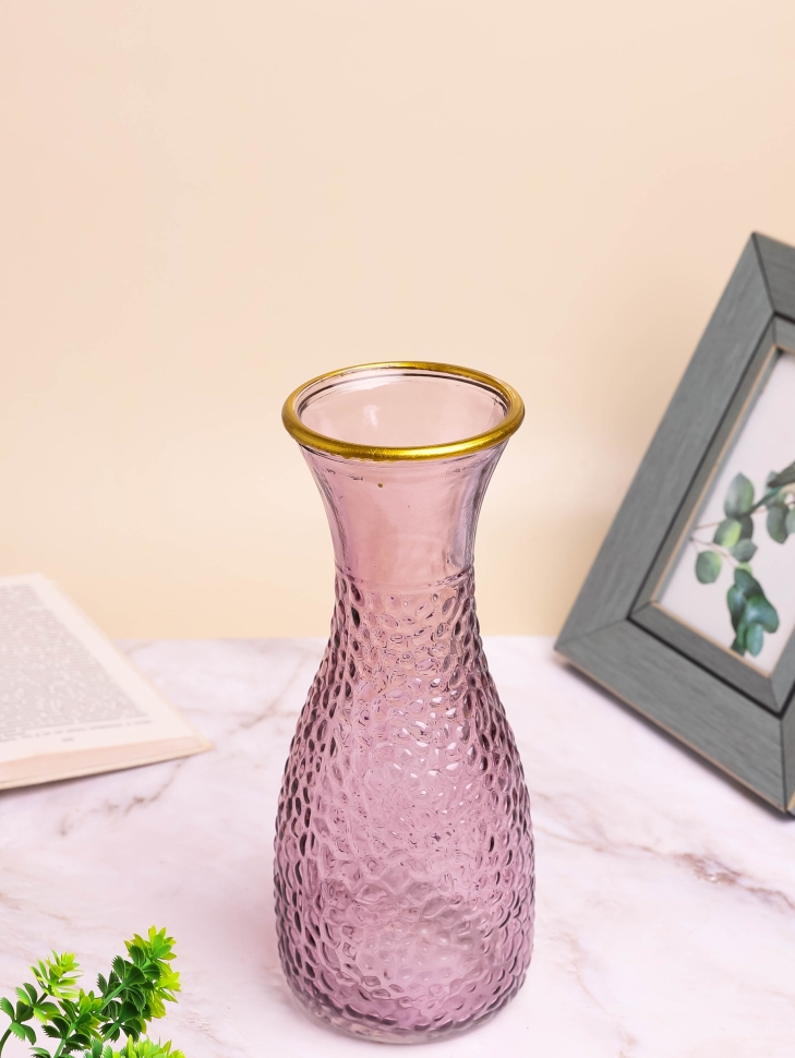 Ваза стекло h26 d 9,6/9см К 289 розовый