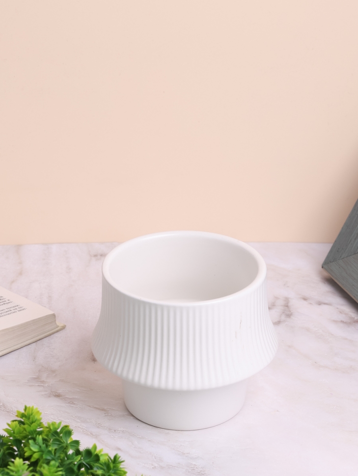 Кашпо керамика 11х11см белый