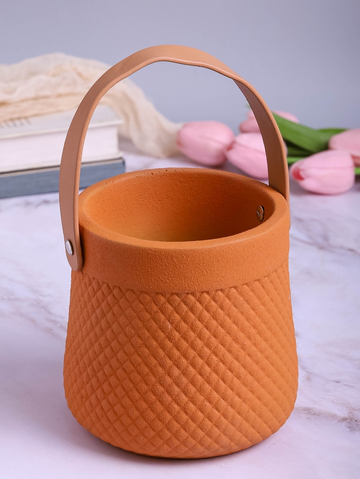 Кашпо керамика 14х14х14см ZY2141-14 оранжевый