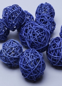 Шар из ротанга  6см, 12шт. синий