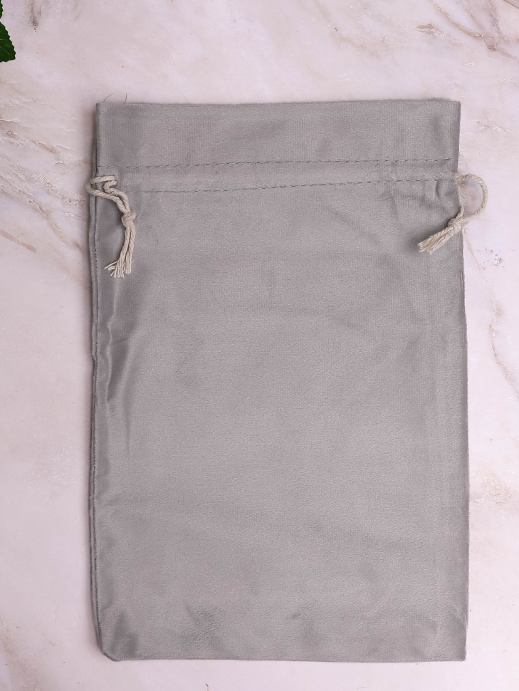 Мешок подарочный велюр 17x23см серый Мешок подарочный велюр 17x23см серый