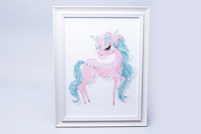 Картина 34х44см единорог с мятной гривой Картина 34х44см единорог с мятной гривой